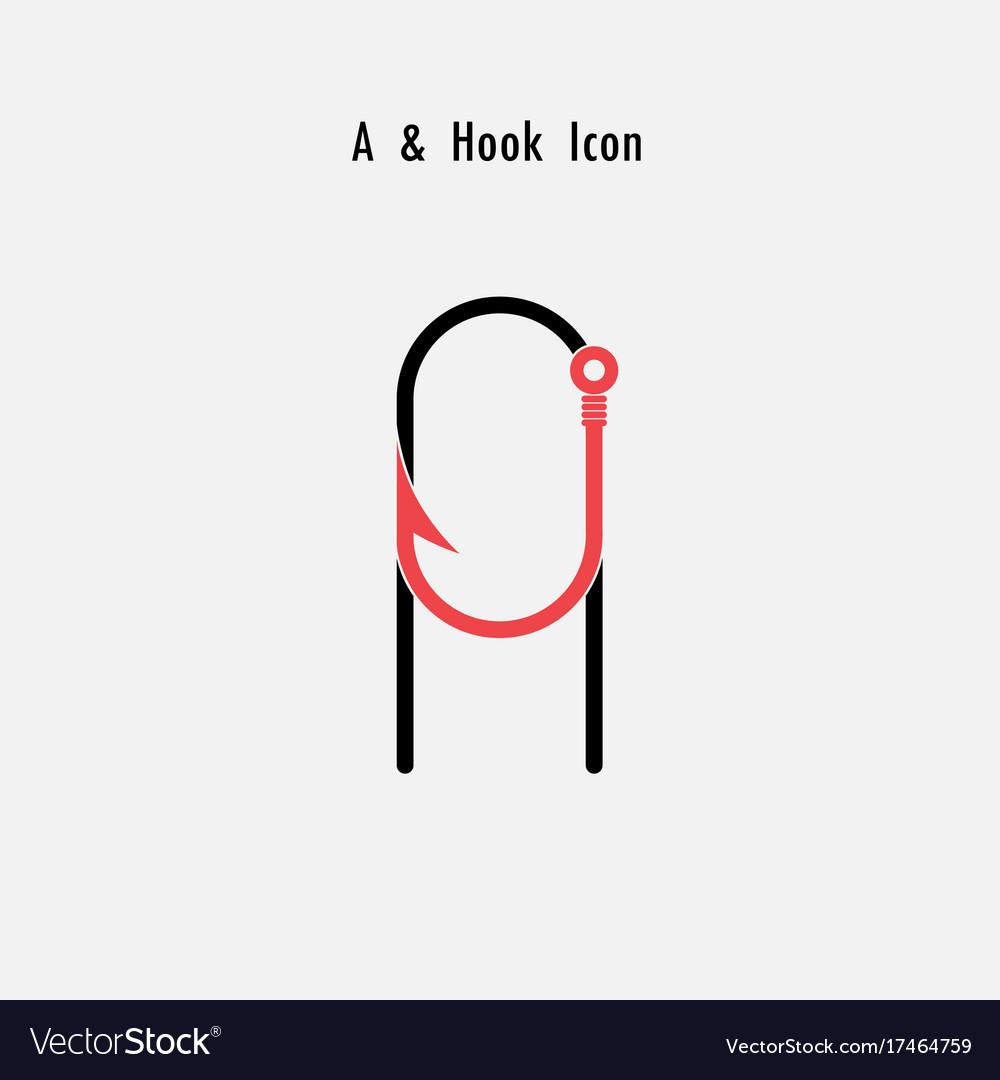 Creative a- letter icon abstract and hook