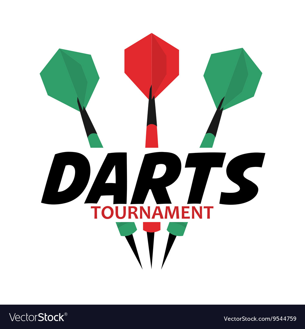 Darts label badge logo sporting symbols Royalty Free Vector