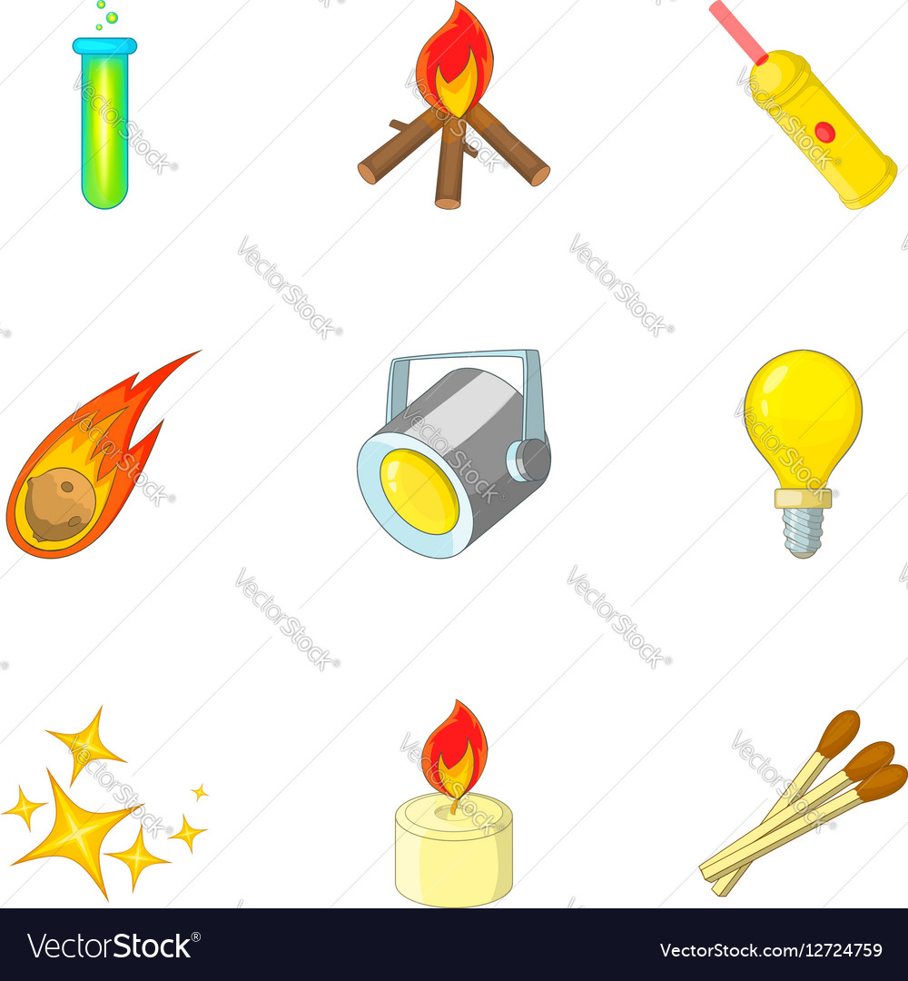 Energy Icons Set Cartoon Style Royalty Free Vector Image