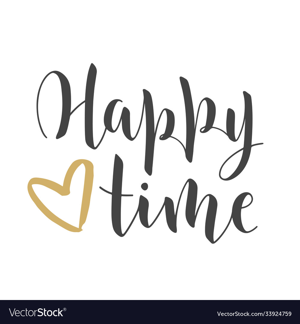 Handwritten lettering happy time