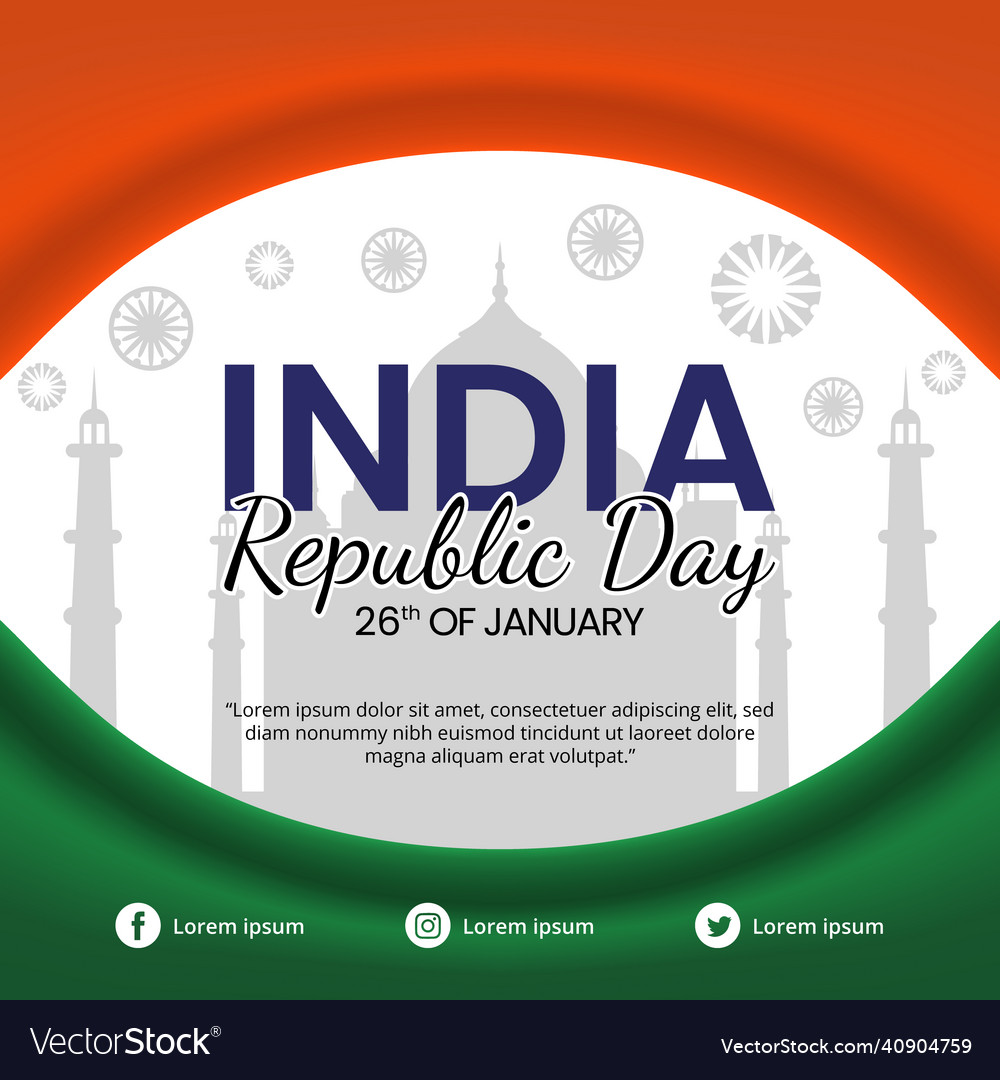 India republic day banner with a landmark