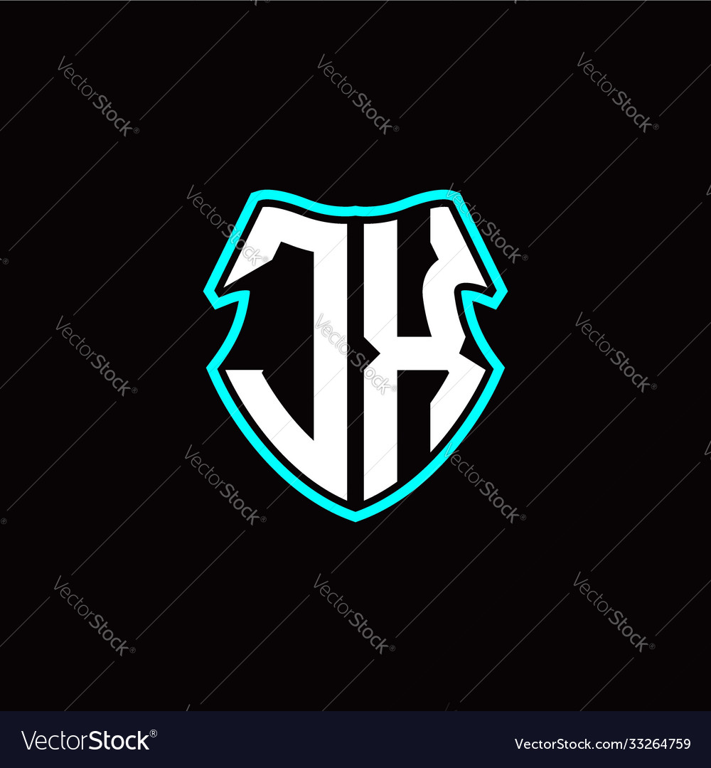 J x initial logo design with a shield shape vector image J x initial logo design with a shield shape