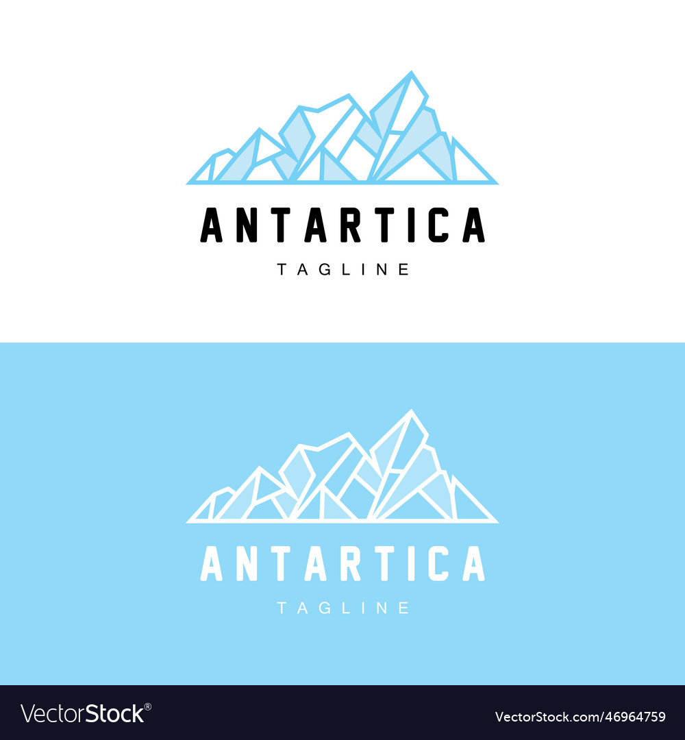 Mountain logo antarctic iceberg logo design Vector Image