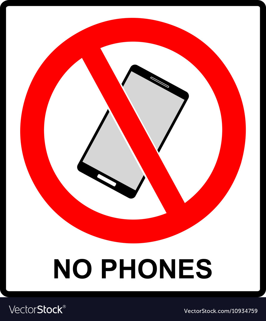 No cell phone sign mobile ringer volume Royalty Free Vector