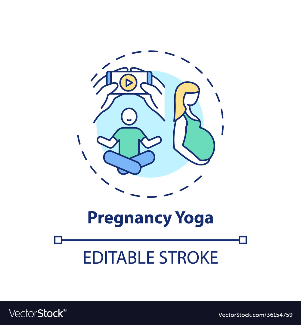 Pregnancy yoga concept icon Royalty Free Vector Image