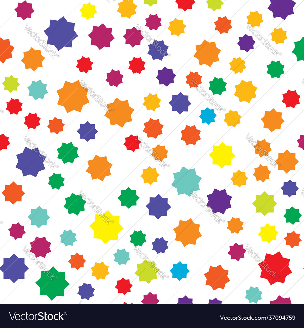 Random star shape pattern background seamlessly vector image Random star shape pattern background seamlessly