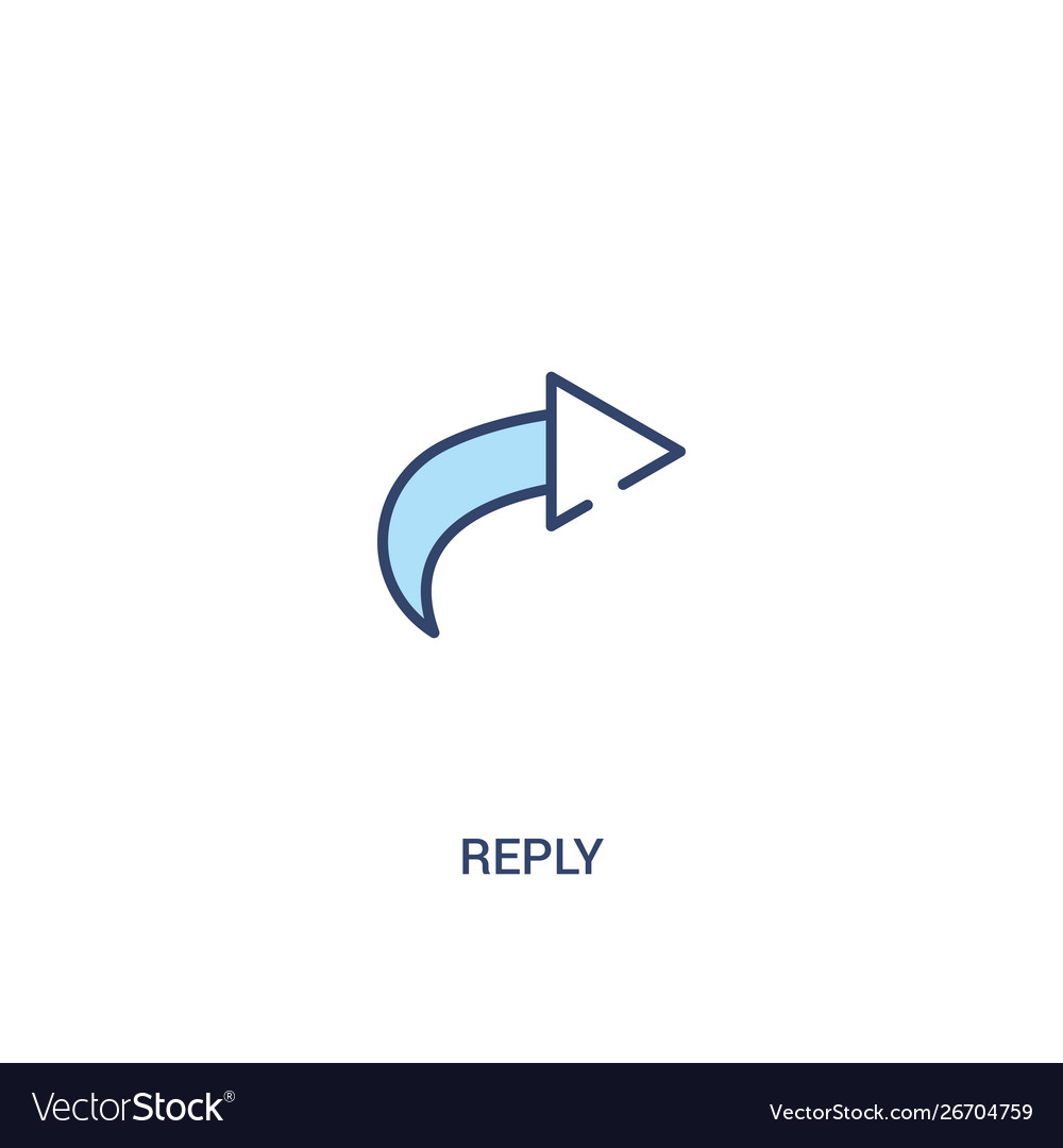 Reply concept 2 colored icon simple line element vector image Reply concept 2 colored icon simple line element