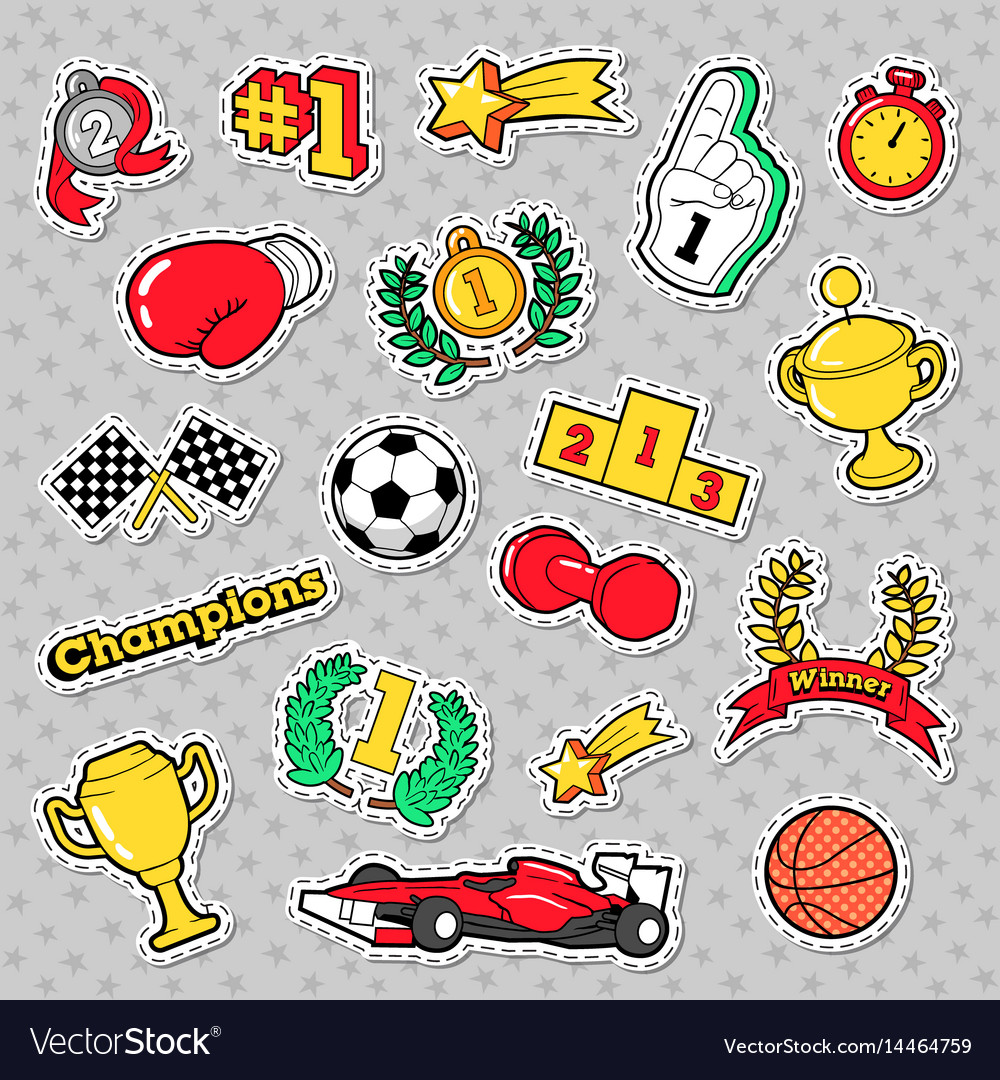 Sports winner badges patches and stickers