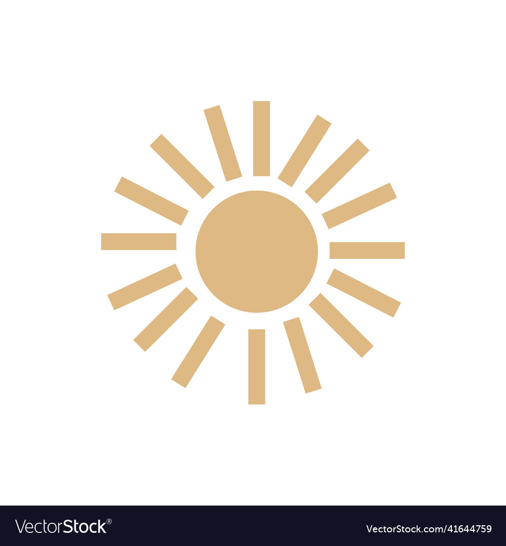 Sun icon isolated on white background cute boho Vector Image