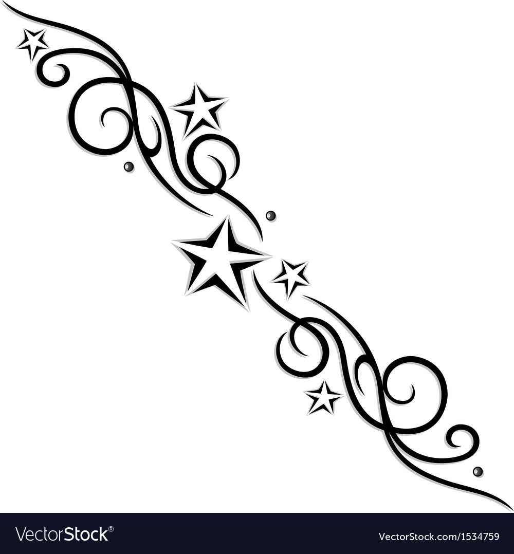 Download Tribal flower stars tattoo style Royalty Free Vector Image