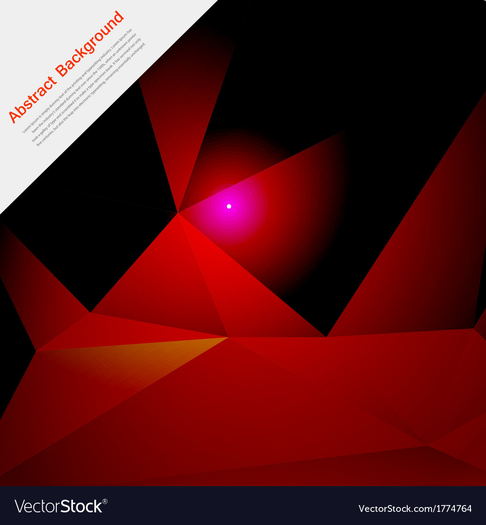 Abstract background polygon red and black Vector Image