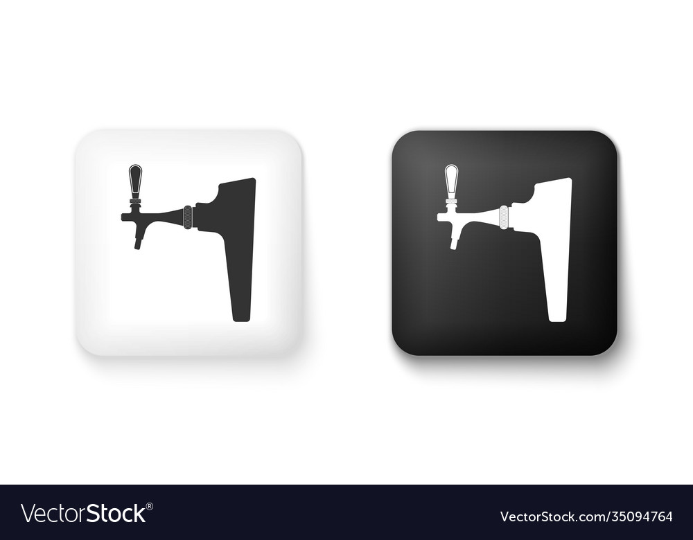 Black and white beer tap icon isolated on white Vector Image