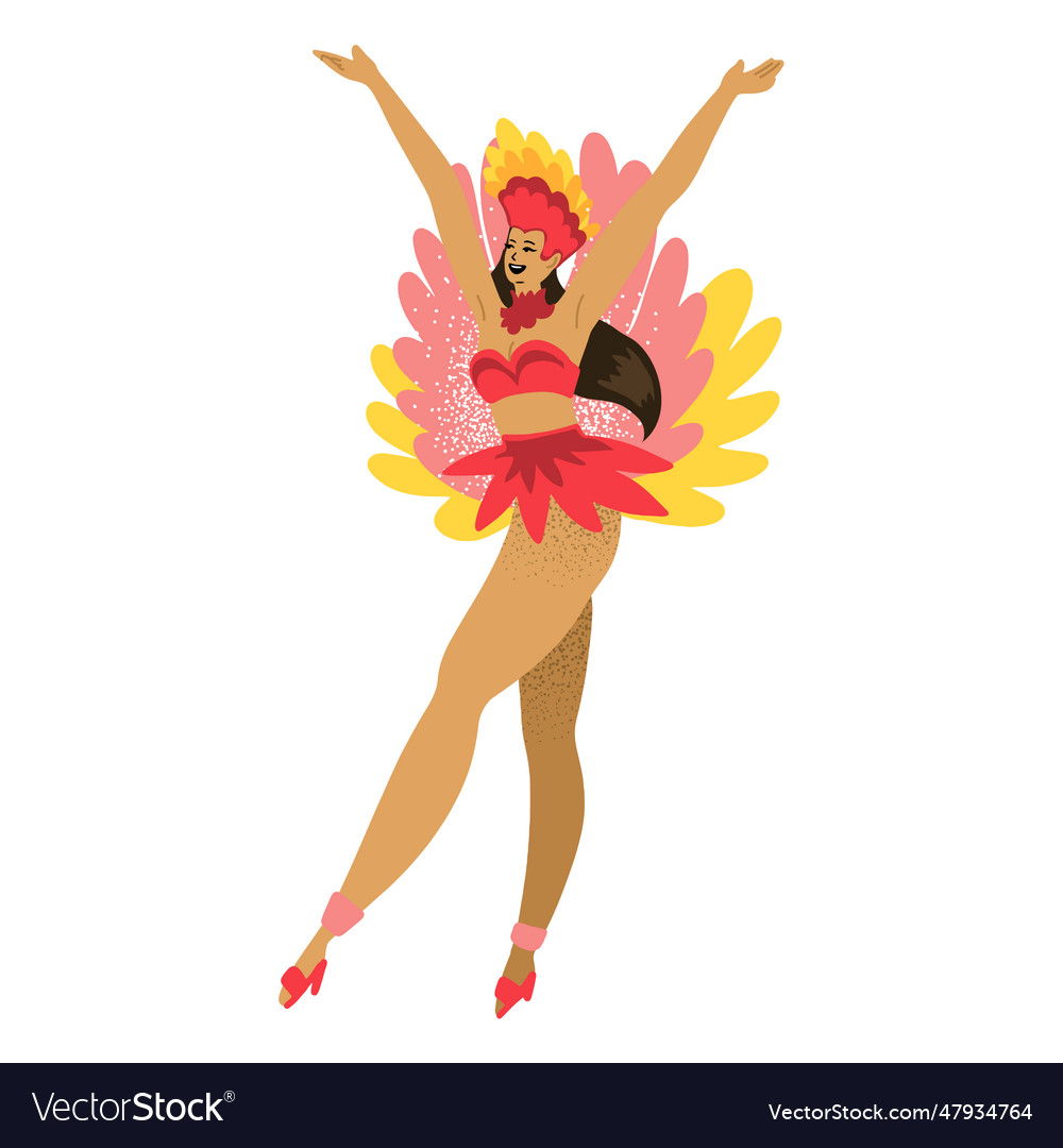 Fasching Frau rot Kostümcharakter vector image Fasching Frau rot Kostümcharakter