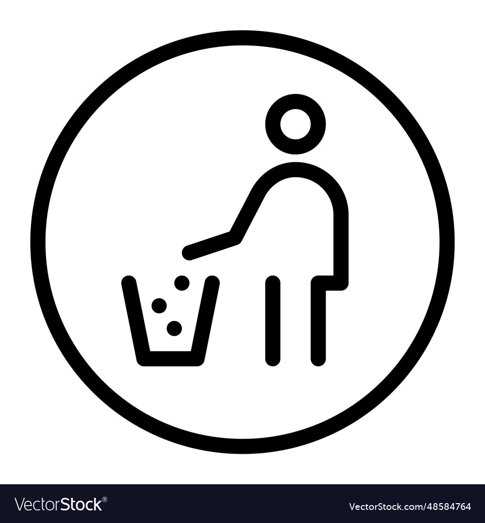 Do not litter outline icon