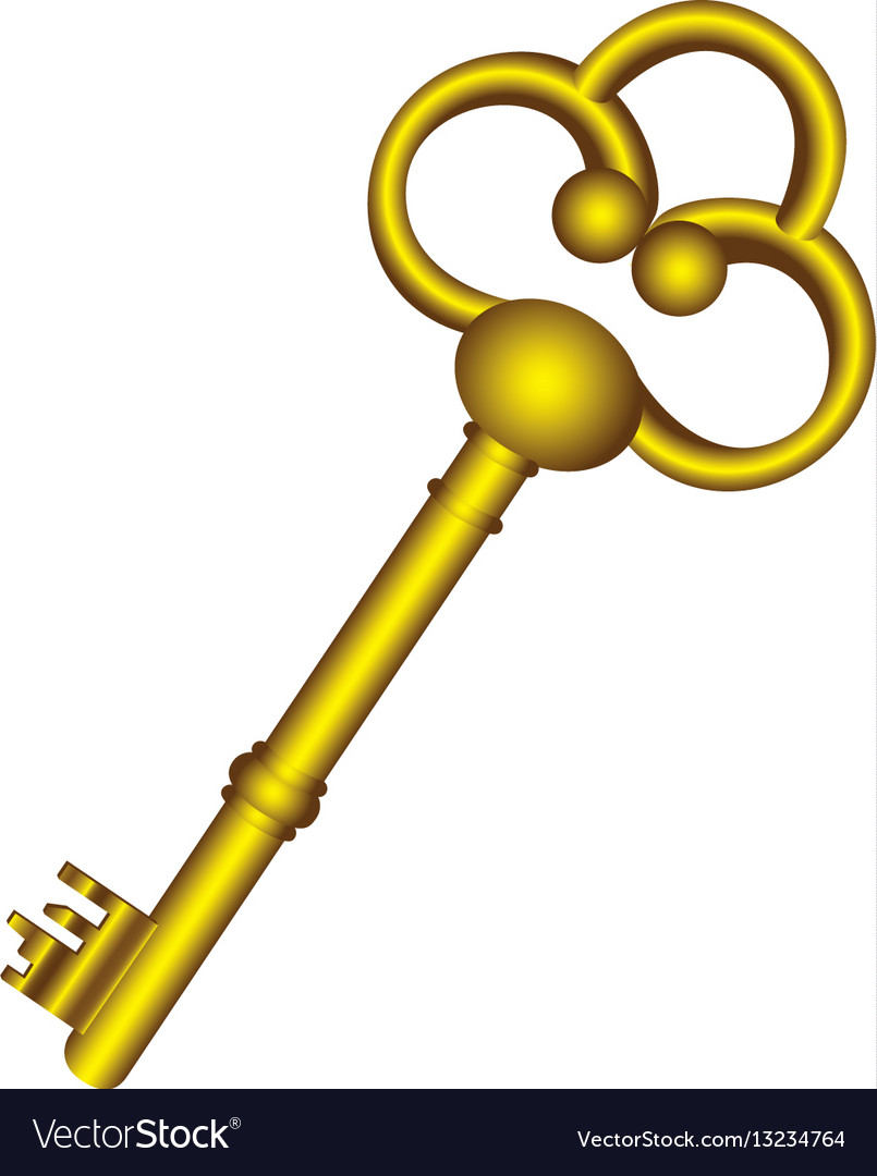 Download Gold old key icon stock Royalty Free Vector Image