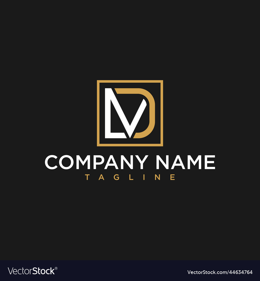 Letter md or dm luxury initial square logo design Vector Image