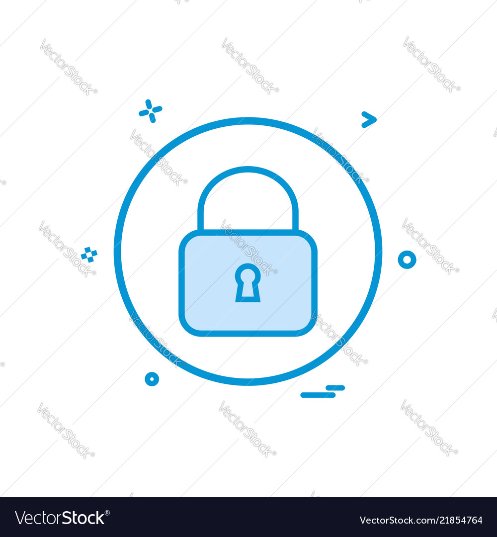 Lock basic icon design vector image Lock basic icon design