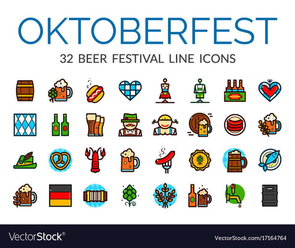 Oktoberfest icons set