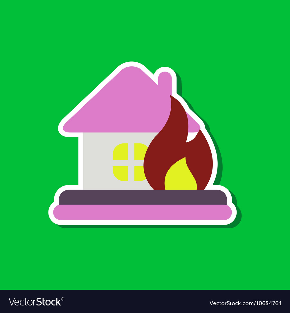 Paper sticker on stylish background of nature fire