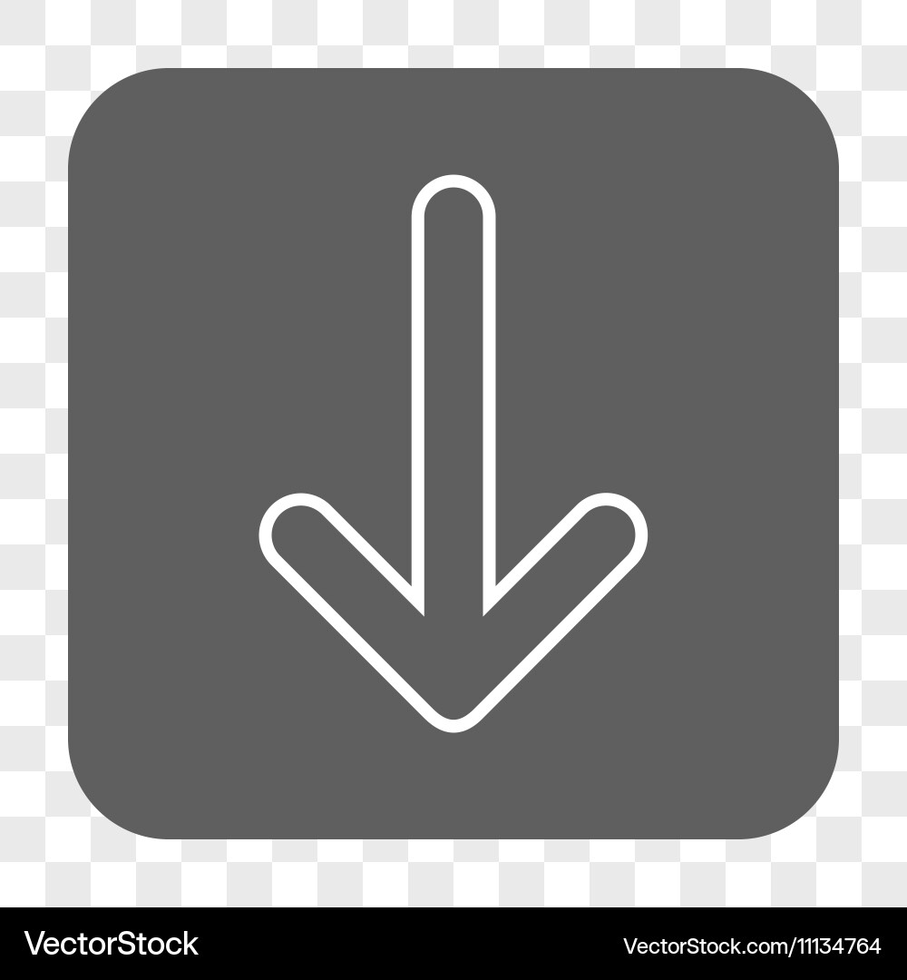 Rounded arrow down square button Royalty Free Vector Image