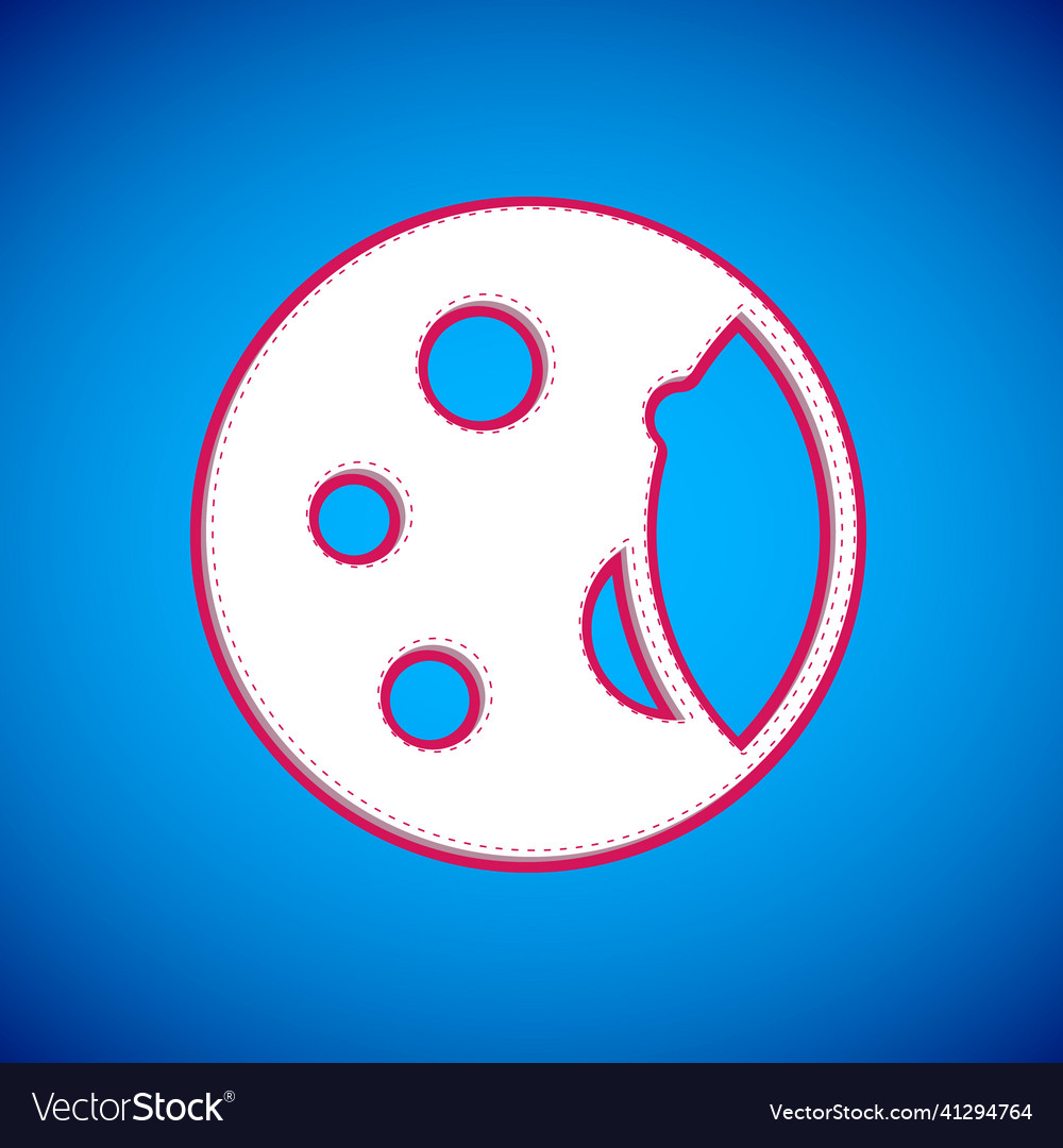 White Moon Phases Icon Isolated On Blue Background White Moon Phases Icon Isolated On Blue Background