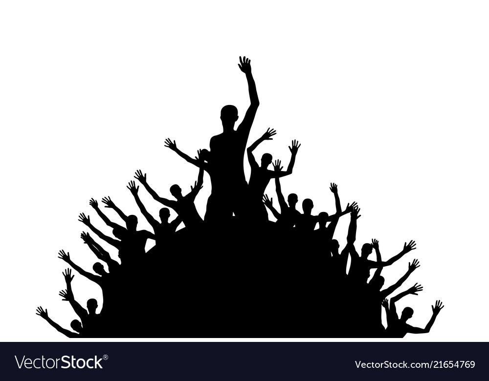 Black and white silhouettes of jumping happy vector image Black and white silhouettes of jumping happy