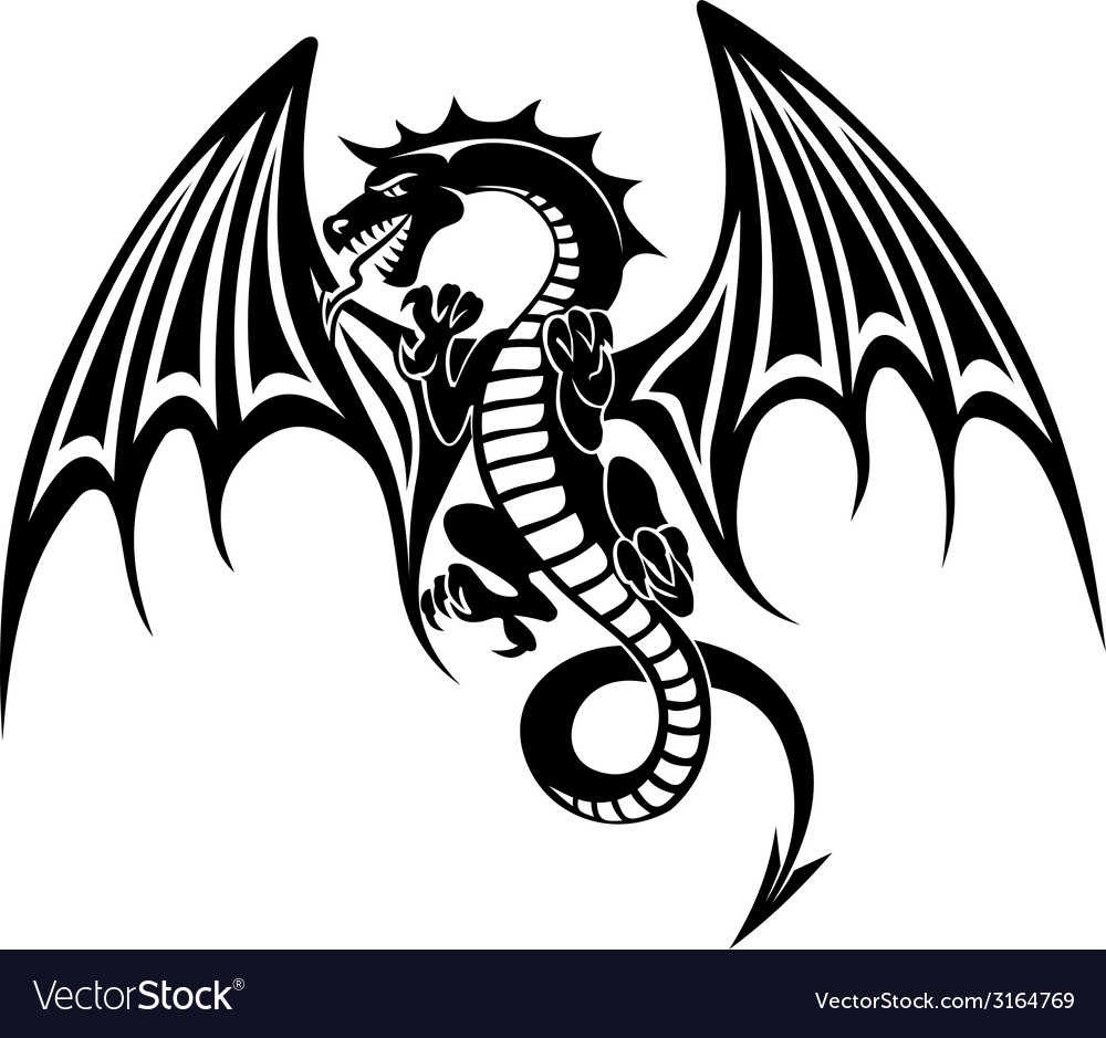 Black dragon Royalty Free Vector Image - VectorStock