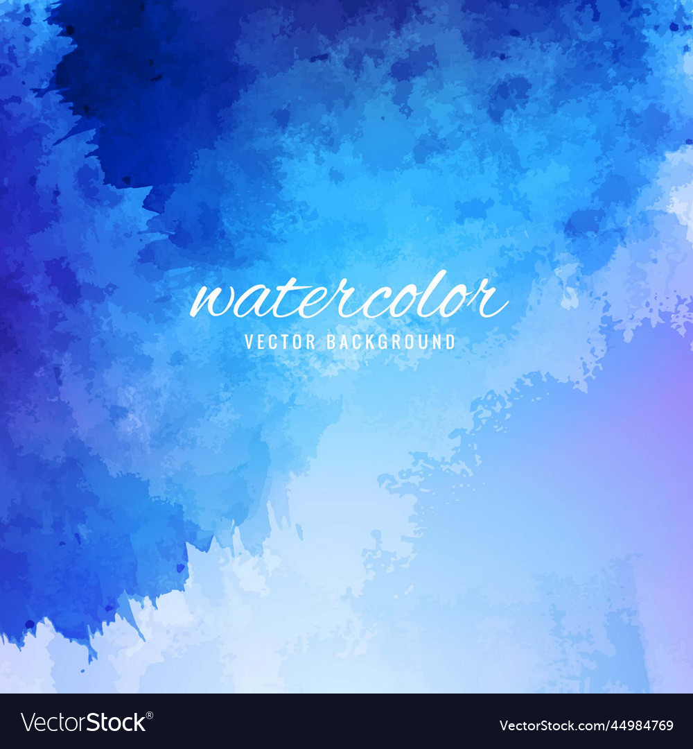 Blue watercolor stains texture Royalty Free Vector Image