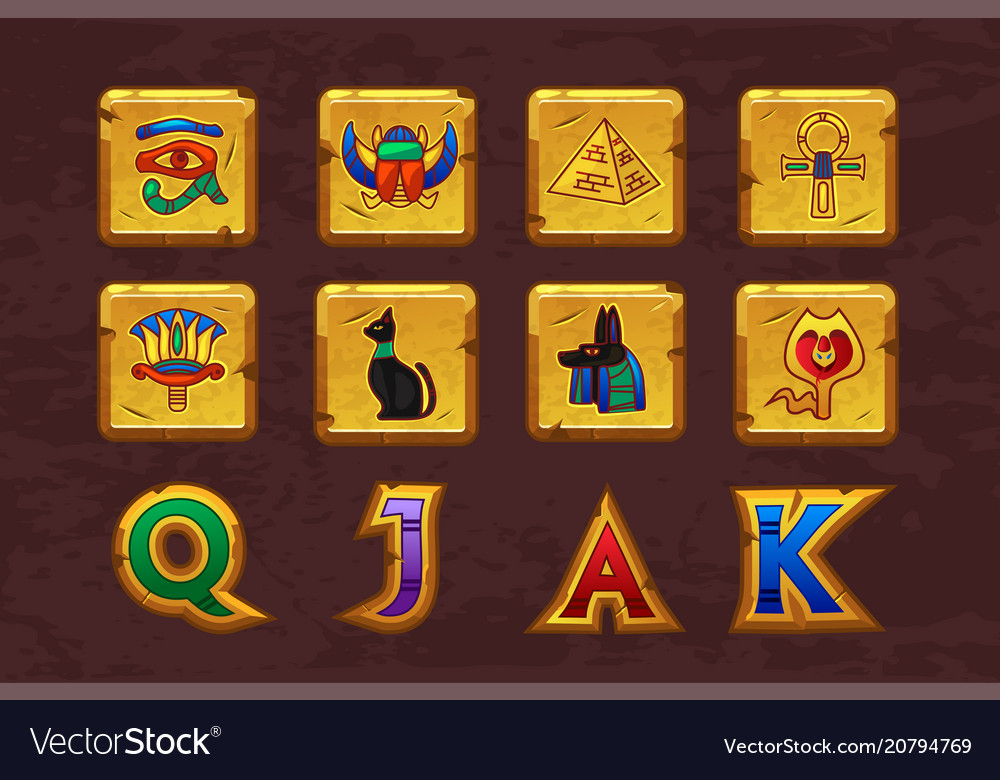 Egyptian icons for casino machines slots game