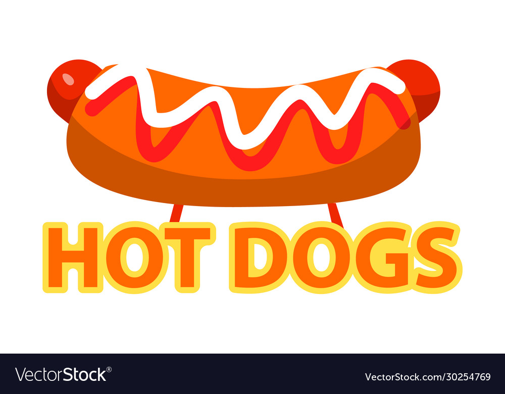 Hot dog with ketchup and mayo american fast food