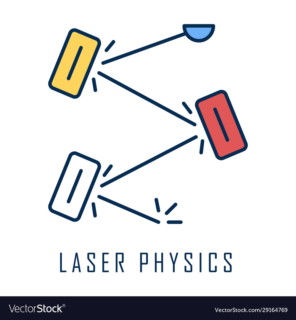 Laser physics color icon optics branch quantum Vector Image