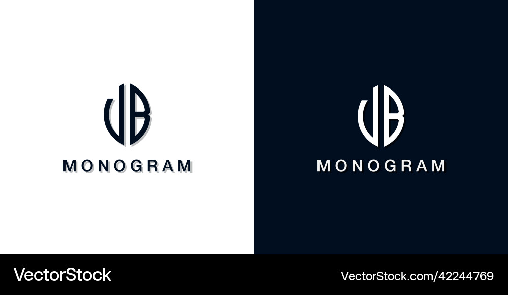 Leaf style initial letter vb monogram logo Vector Image