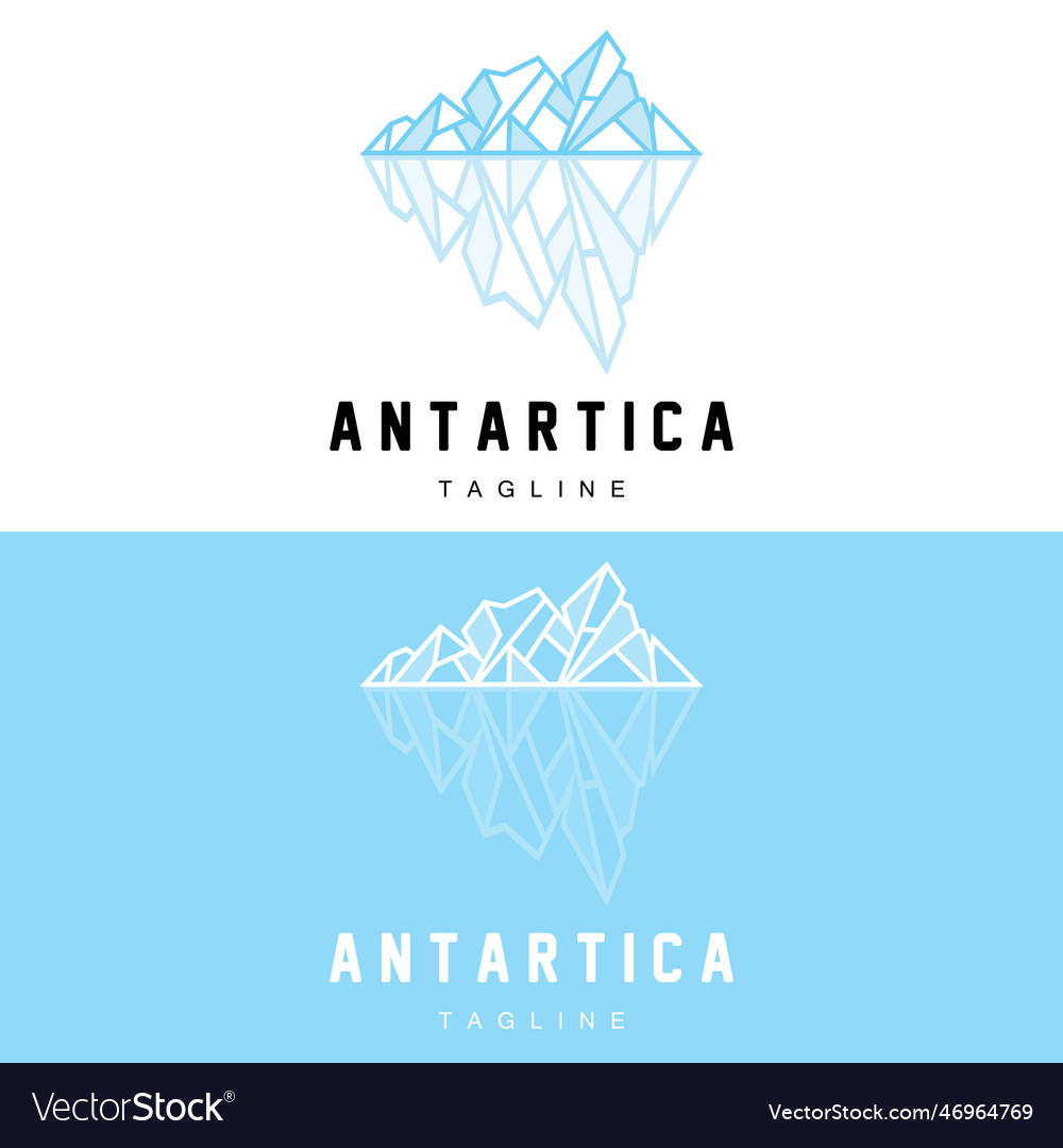 Mountain logo antarctic iceberg logo design Vector Image