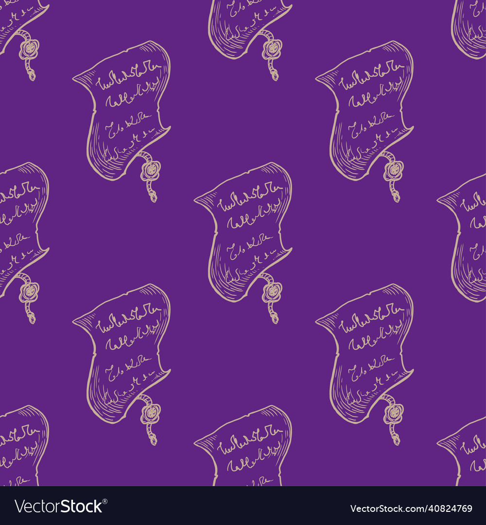 Scroll paper seamless pattern vector image Scroll paper seamless pattern