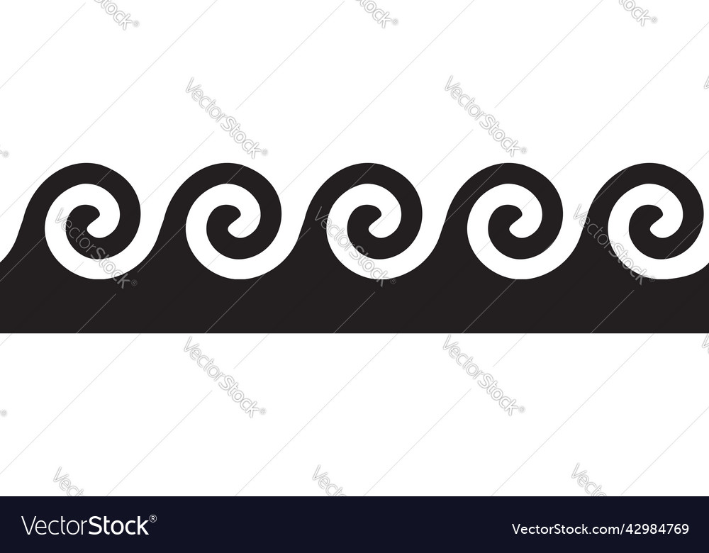 Sea icon wave design ocean logo graphic element