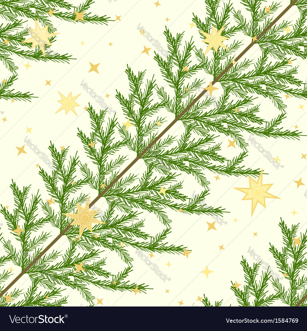 Seamless pattern with fir branches