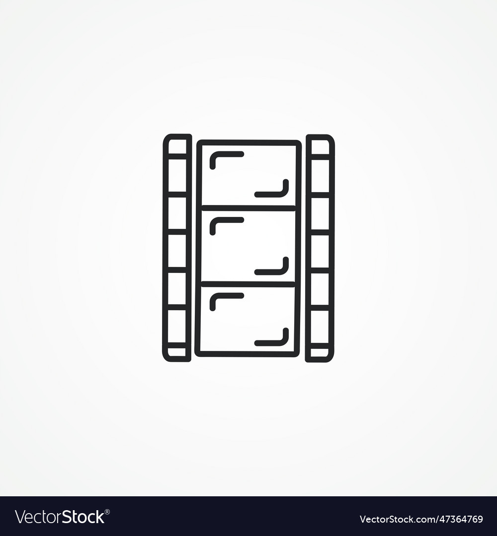 Video tape line icon photo film frame tape Vector Image