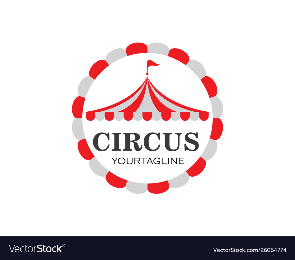 Circus tent logo template Royalty Free Vector Image