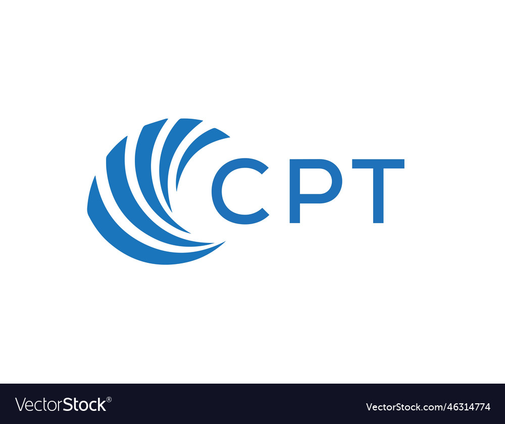 Cpt letter logo design on black background Vector Image