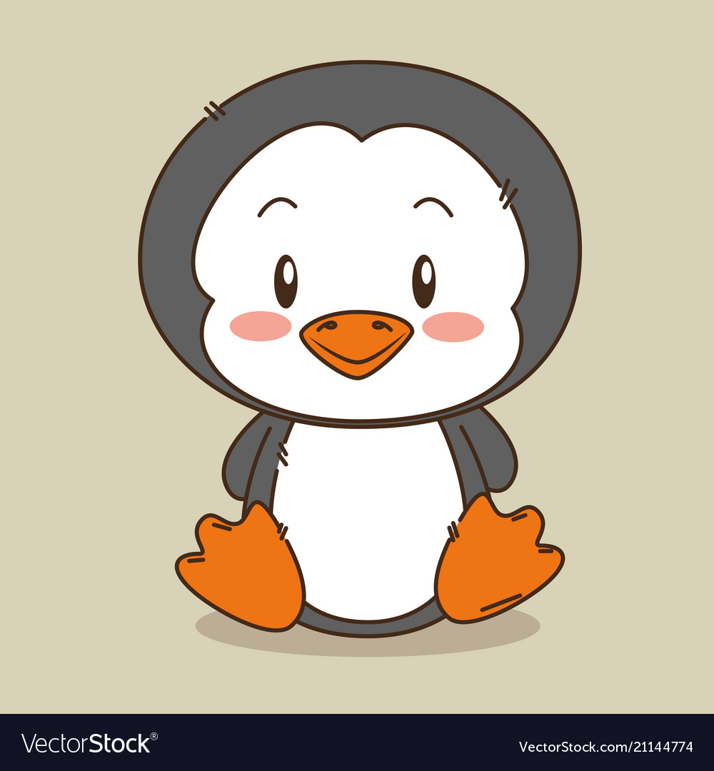 Cute and little penguin character Royalty Free Vector Image