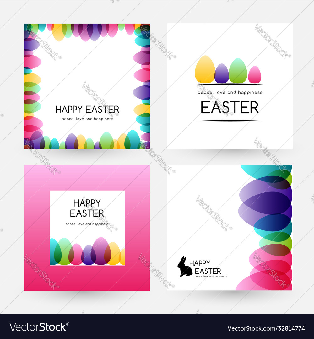 Easter colorful eggs design collection