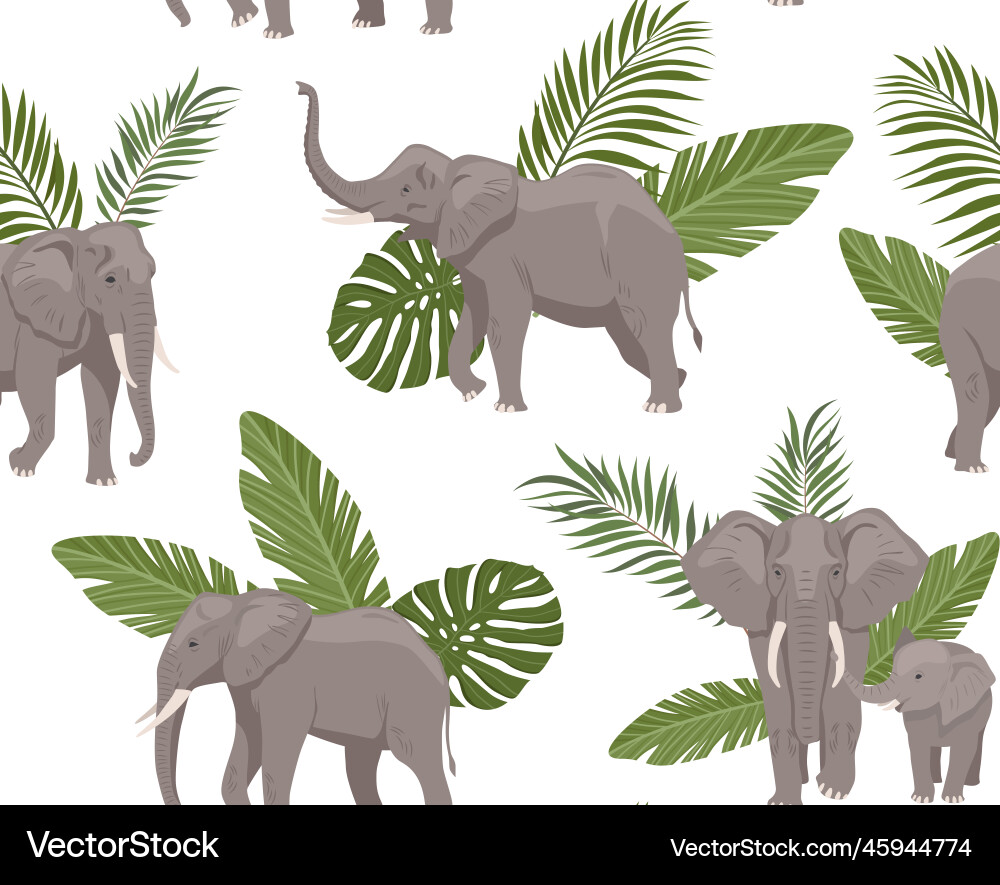 Elephant seamless pattern Royalty Free Vector Image