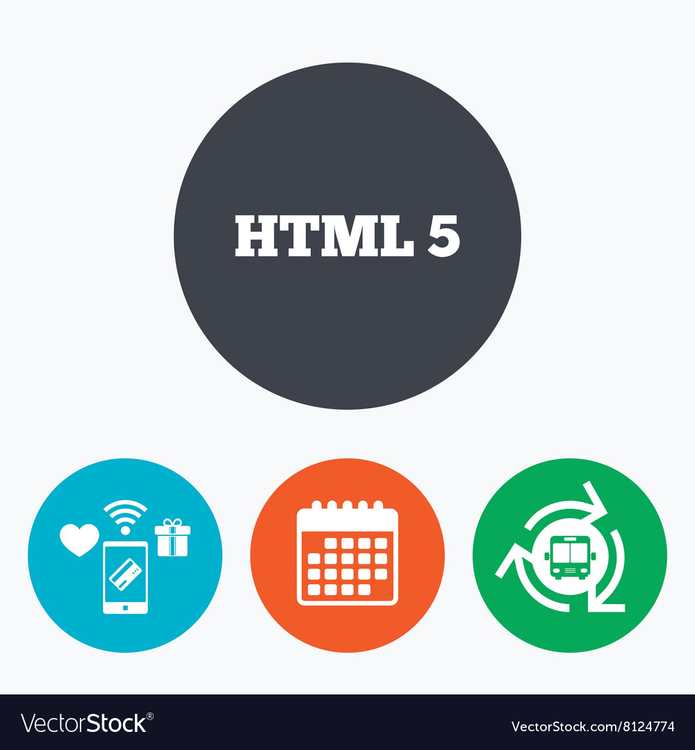 Html5 sign icon new markup language symbol