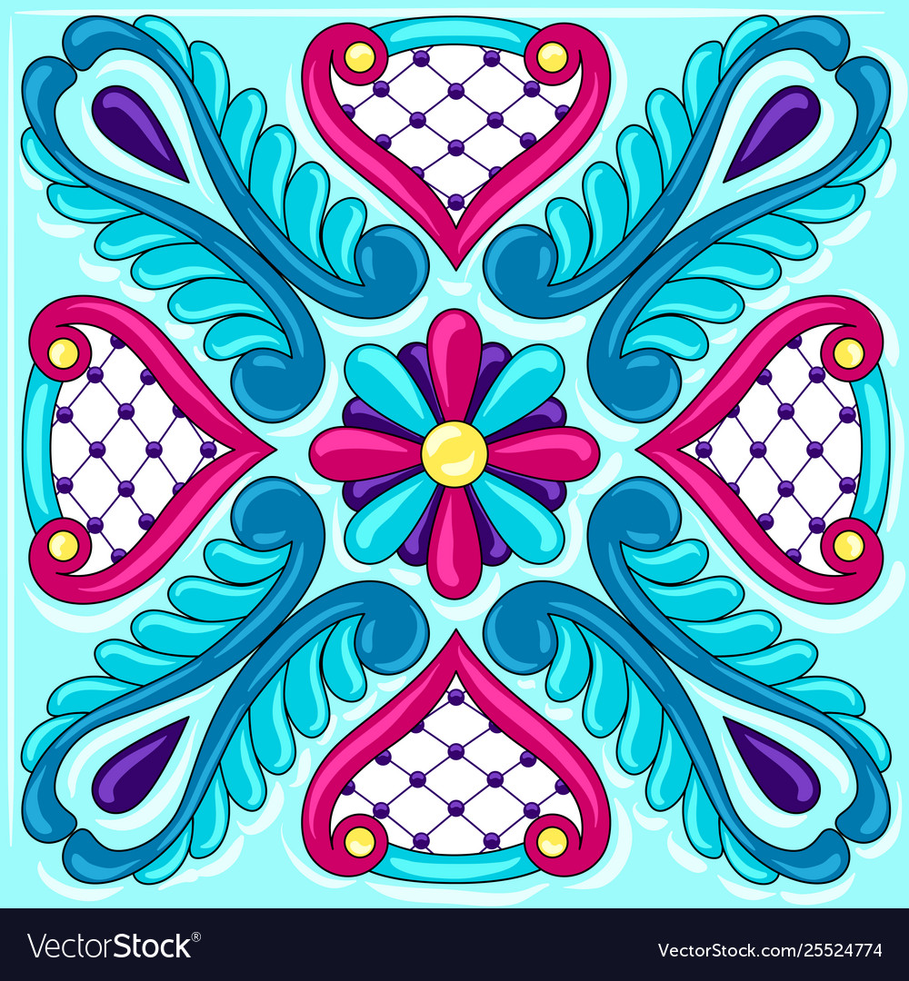 Mexikanische Talavera Keramikfliesen Pattern