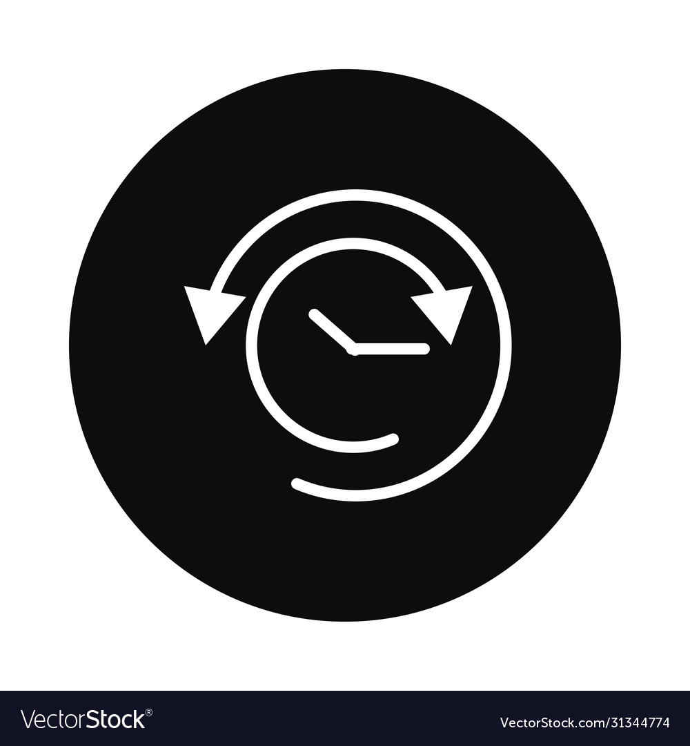 Refresh time symbol clock with arrows block