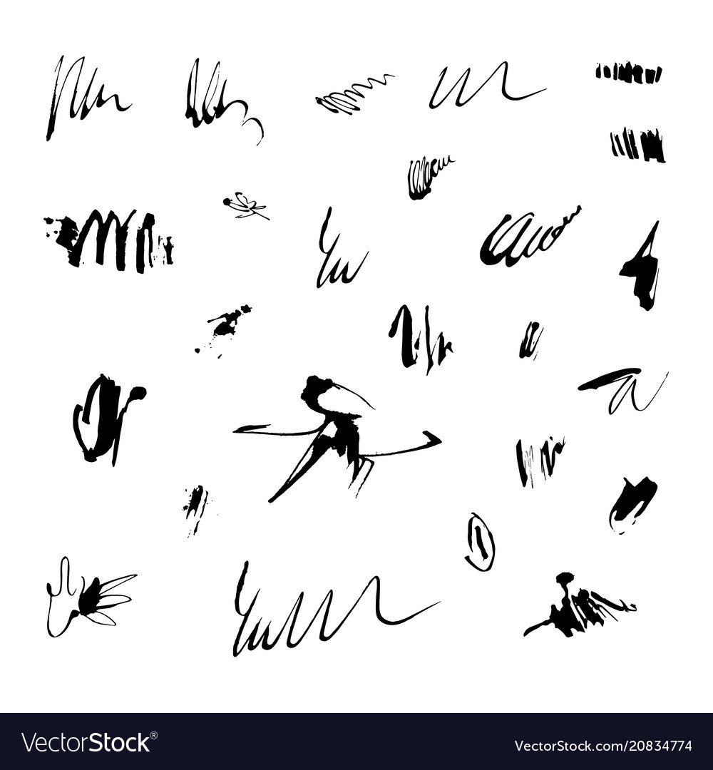 Set of hand drawn design elements