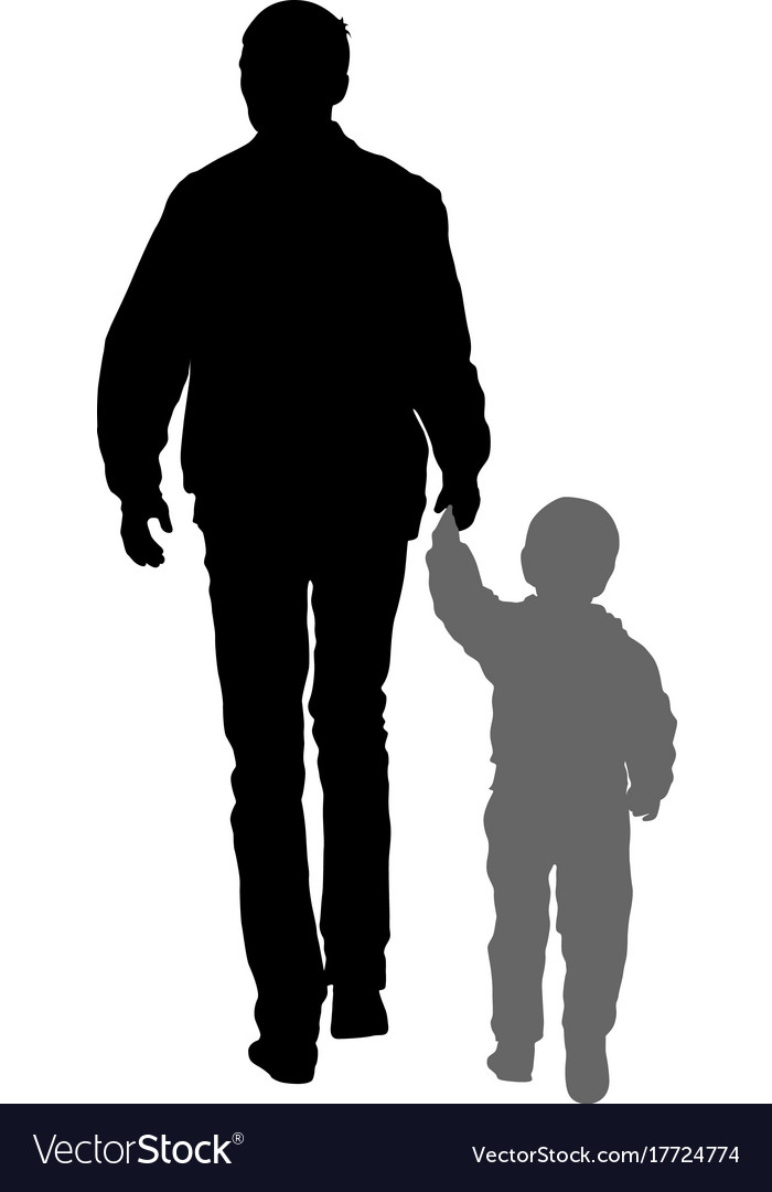 Silhouette of happy family on a white background Vector Image