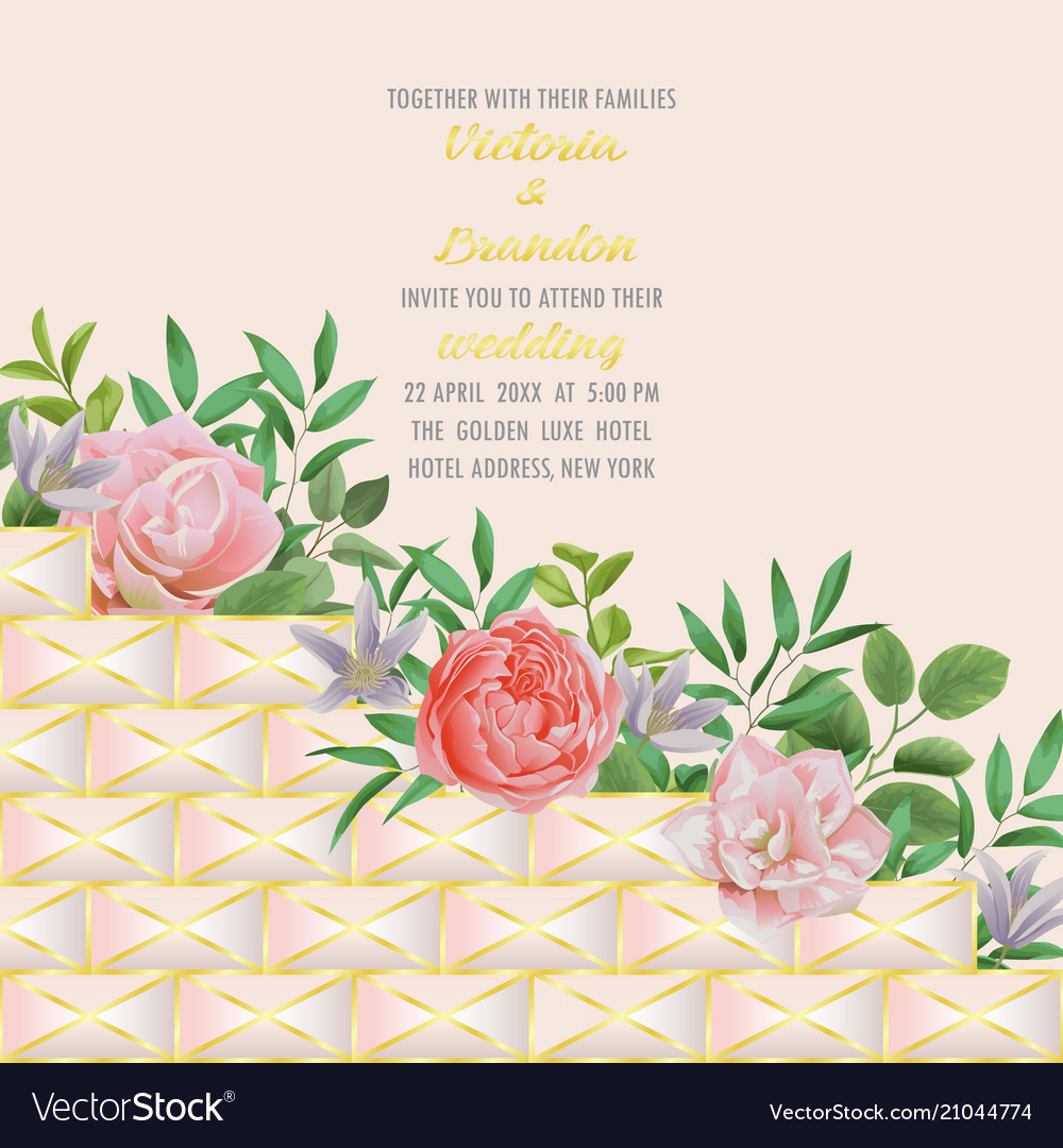 Wedding invitation with geometric elements