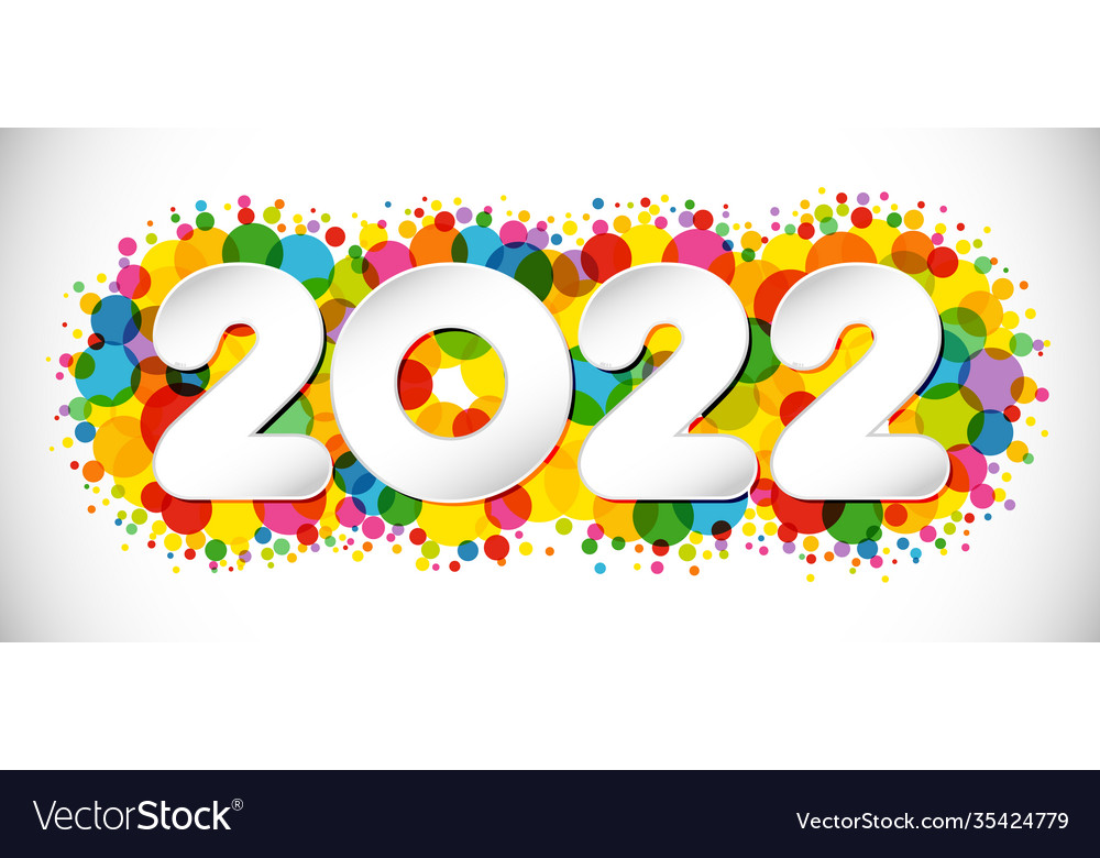 2022 colorful yellow confetti Royalty Free Vector Image