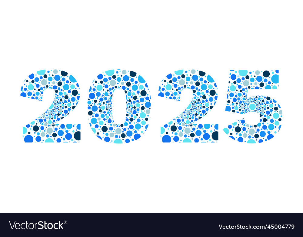 2025 blue circle symbol new year isolated Vector Image